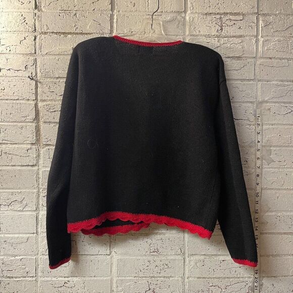 Vintage Nutcracker Embellished Cardigan Ugly Christmas Ornament Sweater Med - Picture 9 of 11